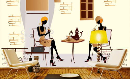 Dimex Street Cafe Wall Mural 375x250cm 5 Panels Ambiance | Yourdecoration.co.uk