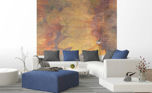 Dimex Sunflower Abstract Wall Mural 225x250cm 3 Panels Ambiance | Yourdecoration.co.uk