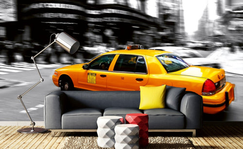 Dimex Taxi Wall Mural 375x250cm 5 Panels Ambiance | Yourdecoration.co.uk