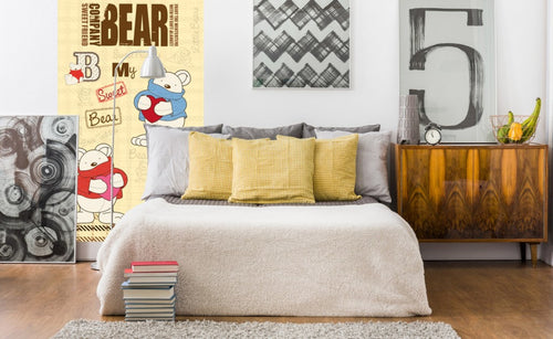 Dimex Teddy Bear Wall Mural 150x250cm 2 Panels Ambiance | Yourdecoration.co.uk