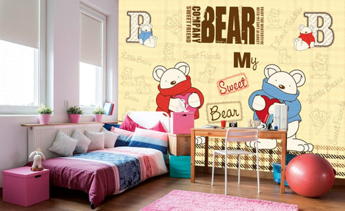 Dimex Teddy Bear Wall Mural 375x250cm 5 Panels Ambiance | Yourdecoration.co.uk