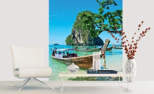 Dimex Thailand Boat Wall Mural 225x250cm 3 Panels Ambiance | Yourdecoration.co.uk
