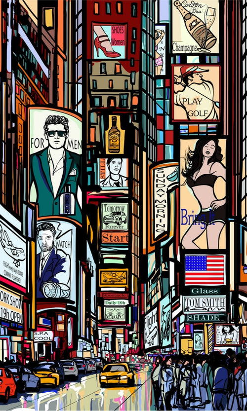 Dimex Times Square Wall Mural 150x250cm 2 Panels | Yourdecoration.co.uk