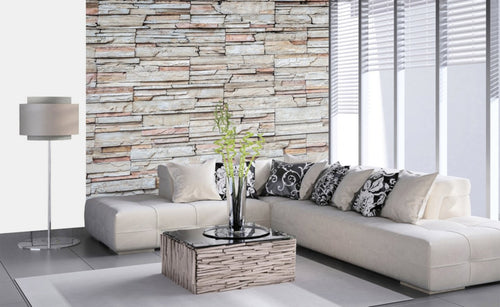 Dimex Travertine Wall Mural 225x250cm 3 Panels Ambiance | Yourdecoration.co.uk