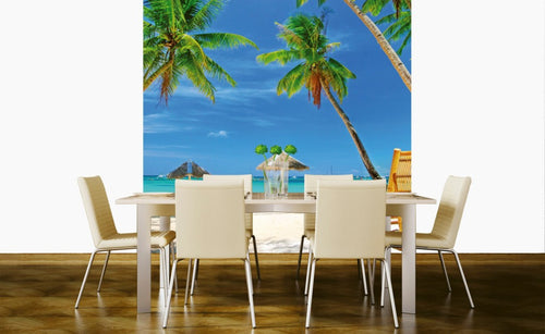 Dimex Tropical Beach Wall Mural 225x250cm 3 Panels Ambiance | Yourdecoration.co.uk