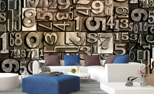 Dimex Typeset Wall Mural 375x250cm 5 Panels Ambiance | Yourdecoration.co.uk