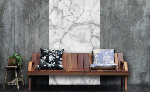 Dimex White Marble Wall Mural 150x250cm 2 Panels Ambiance | Yourdecoration.co.uk