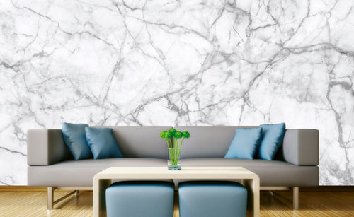 Dimex White Marble Wall Mural 375x250cm 5 Panels Ambiance | Yourdecoration.co.uk