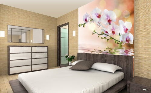Dimex White Orchid Wall Mural 225x250cm 3 Panels Ambiance | Yourdecoration.co.uk