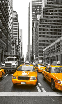 Dimex Yellow Taxi Wall Mural 150x250cm 2 Panels | Yourdecoration.co.uk