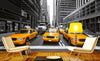 Dimex Yellow Taxi Wall Mural 375x250cm 5 Panels Ambiance | Yourdecoration.co.uk