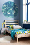 Komar Avengers Blue Power Self Adhesive Wall Mural 125x125cm Round Ambiance | Yourdecoration.co.uk