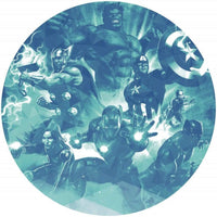 Komar Avengers Blue Power Self Adhesive Wall Mural 125x125cm Round | Yourdecoration.co.uk
