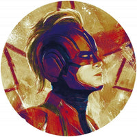 Komar Avengers Painting Captain Marvel Helmet Self Adhesive Wall Mural 125x125cm Round | Yourdecoration.co.uk