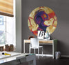Komar Avengers Painting Captain Marvel Helmet Self Adhesive Wall Mural 128x128cm Round Ambiance | Yourdecoration.co.uk