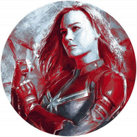 Komar Avengers Painting Captain Marvel Self Adhesive Wall Mural 125x125cm Round | Yourdecoration.co.uk