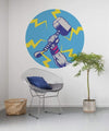 Komar Avengers Thors Hammer Pop Art Self Adhesive Wall Mural 125x125cm Round Ambiance | Yourdecoration.co.uk