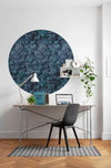 Komar Azul Wall Mural 125x125cm Round Ambiance | Yourdecoration.co.uk