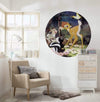 Komar Bambi Butterfly Self Adhesive Wall Mural 125x125cm Round Ambiance | Yourdecoration.co.uk