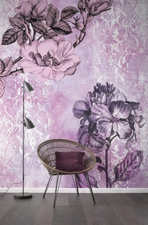 Komar Baroque Pink Non Woven Wall Mural 200x250cm 2 Panels Ambiance | Yourdecoration.co.uk
