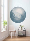 Komar Blue Valley Wall Mural 125x125cm Round Ambiance | Yourdecoration.co.uk