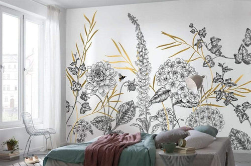 Komar Bumble Bee Non Woven Wall Mural 400x280cm 8 Panels Ambiance | Yourdecoration.co.uk