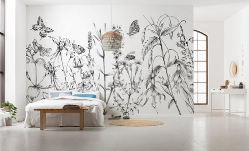 Komar Butterfly Field Non Woven Wall Mural 400X250cm 8 Panels Ambiance | Yourdecoration.co.uk