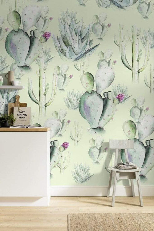 Komar Cactus Green Non Woven Wall Mural 200x250cm 2 Panels Ambiance | Yourdecoration.co.uk