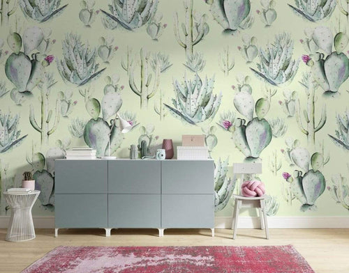 Komar Cactus Green Non Woven Wall Mural 400x250cm 4 Panels Ambiance | Yourdecoration.co.uk