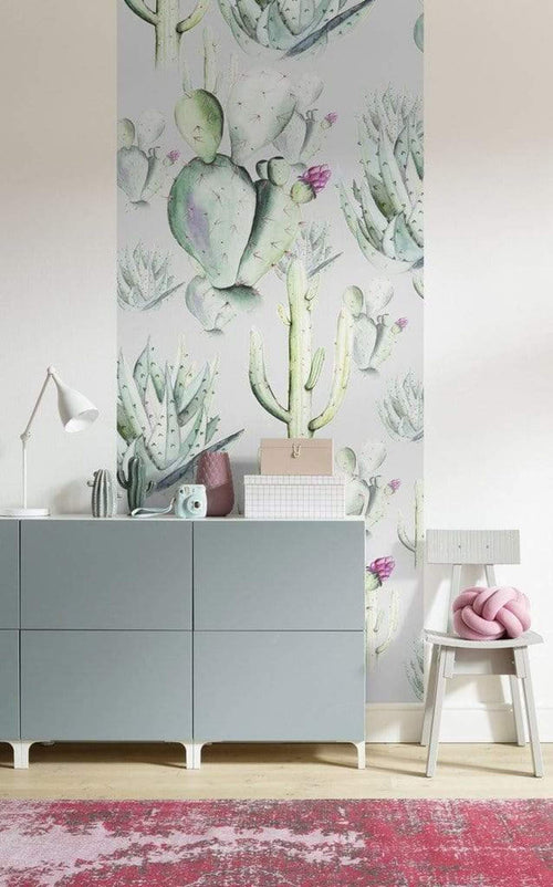 Komar Cactus Grey Non Woven Wall Mural 100x250cm 1 baan Ambiance | Yourdecoration.co.uk