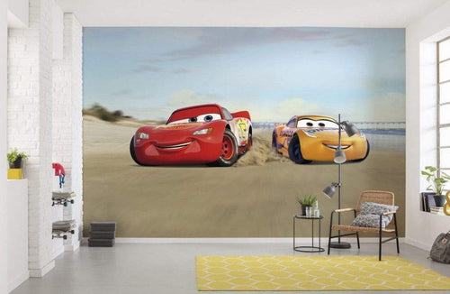 Komar Cars Beach Race Wall Mural 368x254cm 8 Parts Ambiance | Yourdecoration.co.uk