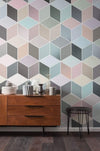 Komar Cubes Pastel Non Woven Wall Mural 200x250cm 2 Panels Ambiance | Yourdecoration.co.uk