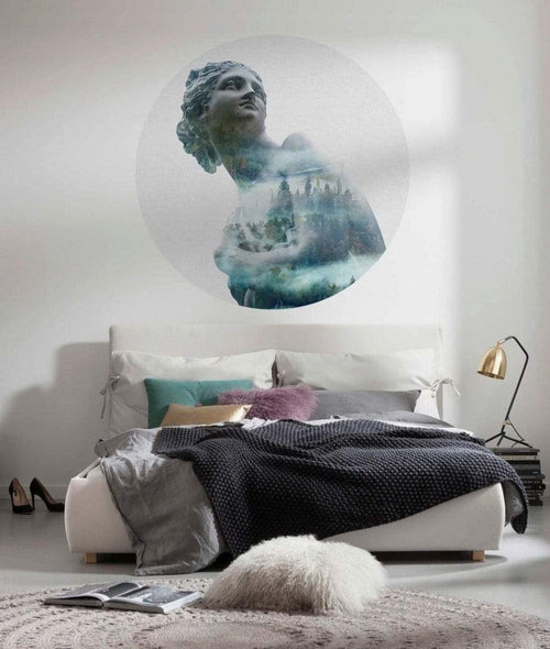 Komar Gaia Wall Mural 125x125cm Round Ambiance | Yourdecoration.co.uk