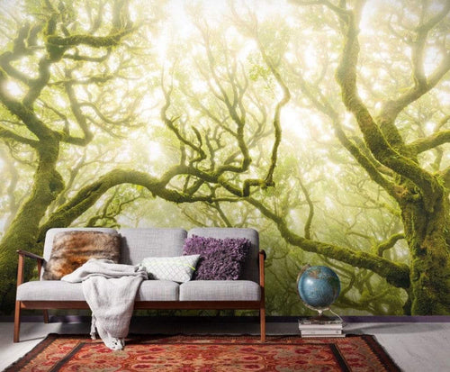 Komar Green Fire Non Woven Wall Mural 400x250cm 4 Panels Ambiance | Yourdecoration.co.uk