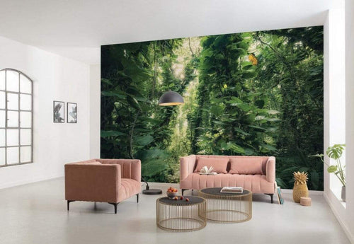 Komar Green Leaves Non Woven Wall Mural 450x280cm 9 Panels Ambiance | Yourdecoration.co.uk