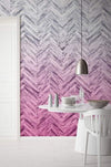 Komar Herringbone Pink Non Woven Wall Mural 400x250cm 4 Panels Ambiance | Yourdecoration.co.uk