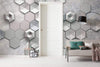 Komar Hexagon Concrete Non Woven Wall Mural 400x250cm 4 Panels Ambiance | Yourdecoration.co.uk