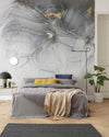 Komar Ink Gold Fluid Non Woven Wall Mural 300x280cm 6 Panels Ambiance | Yourdecoration.co.uk