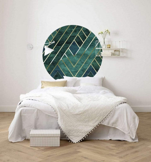 Komar Jade Wall Mural 125x125cm Round Ambiance | Yourdecoration.co.uk