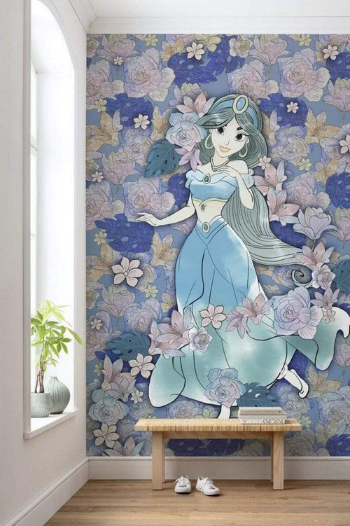 Komar Jasmin Colored Flowers Non Woven Wall Mural 200x280cm 4 Panels Ambiance | Yourdecoration.co.uk