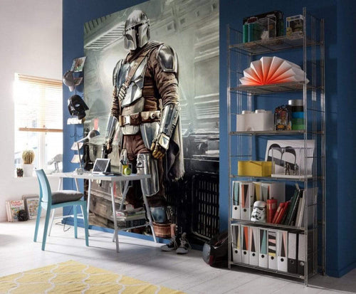 Komar Mandalorian Fight Posture Nonwoven Wall Mural 200x280cm 4 Parts Ambiance | Yourdecoration.co.uk