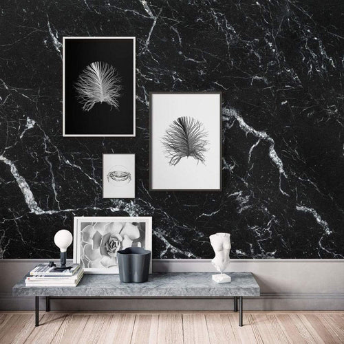 Komar Marble Nero Non Woven Wall Mural 400x250cm 4 Panels Ambiance | Yourdecoration.co.uk