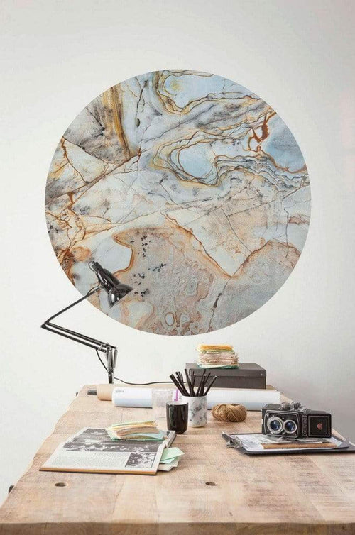 Komar Marble Sphere Wall Mural 125x125cm Round Ambiance | Yourdecoration.co.uk