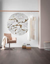 Komar Marble Vibe Wall Mural 125x125cm Round Ambiance | Yourdecoration.co.uk
