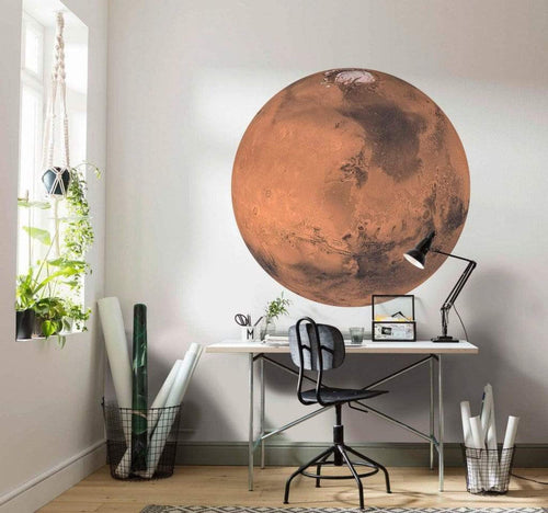 Komar Mars Wall Mural 125x125cm Round Ambiance | Yourdecoration.co.uk