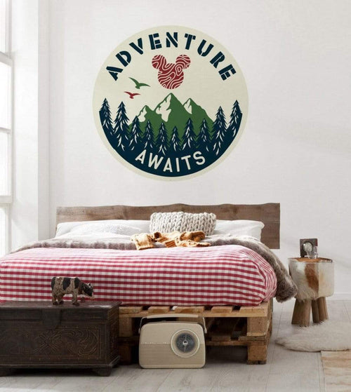 Komar Mickey Adventure Self Adhesive Wall Mural 125x125cm Round Ambiance | Yourdecoration.co.uk