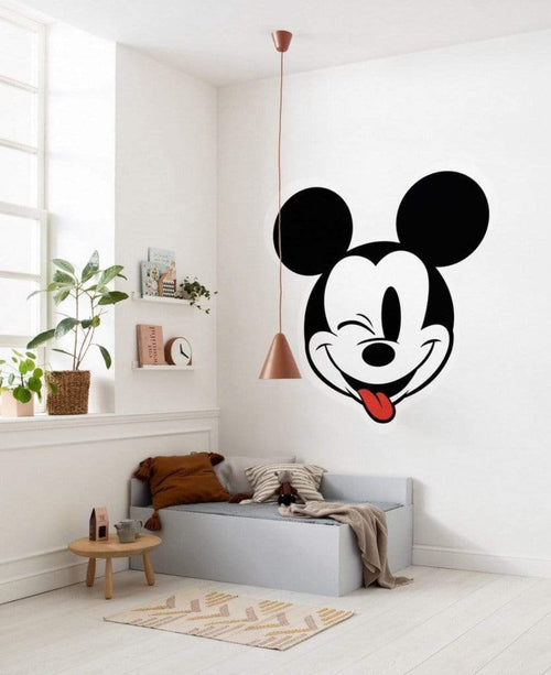 Komar Mickey Head Optimism Self Adhesive Wall Mural 125x125cm Round Ambiance | Yourdecoration.co.uk
