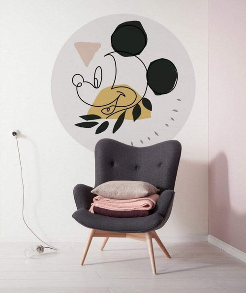 Komar Mickey Modern Art Self Adhesive Wall Mural 125x125cm Round Ambiance | Yourdecoration.co.uk
