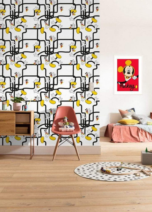 Komar Mickey Mouse Foot Labyrinth Non Woven Wall Mural 200x280cm 4 Panels Ambiance | Yourdecoration.co.uk