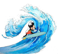 Komar Mickey Surfing Non Woven Wall Mural 300x280cm 6 Panels | Yourdecoration.co.uk
